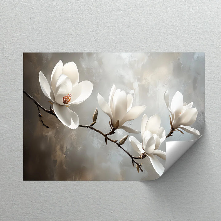 Serenity Magnolia – Elegant White Blossom Canvas Wall Art - MyPhotoStation