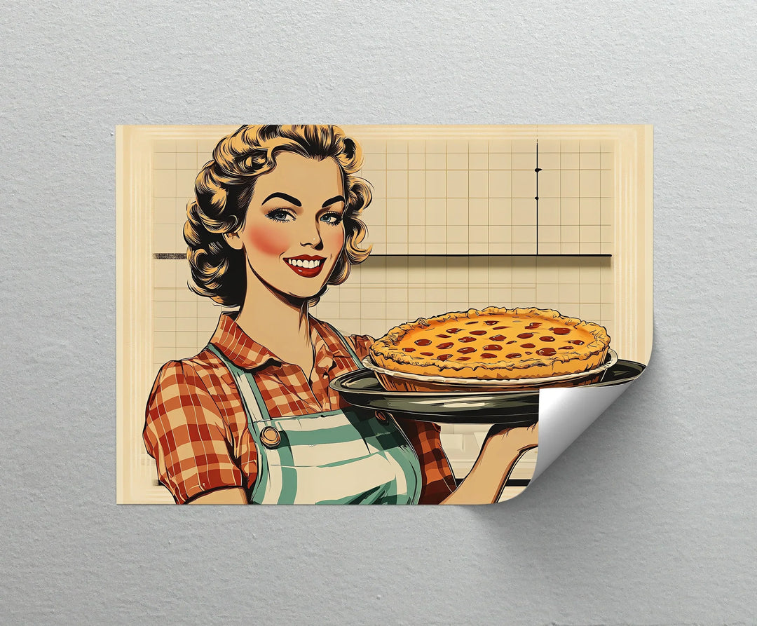 Retro Baker's Delight – Vintage Pie-Making Kitchen Canvas Prints - MyPhotoStation