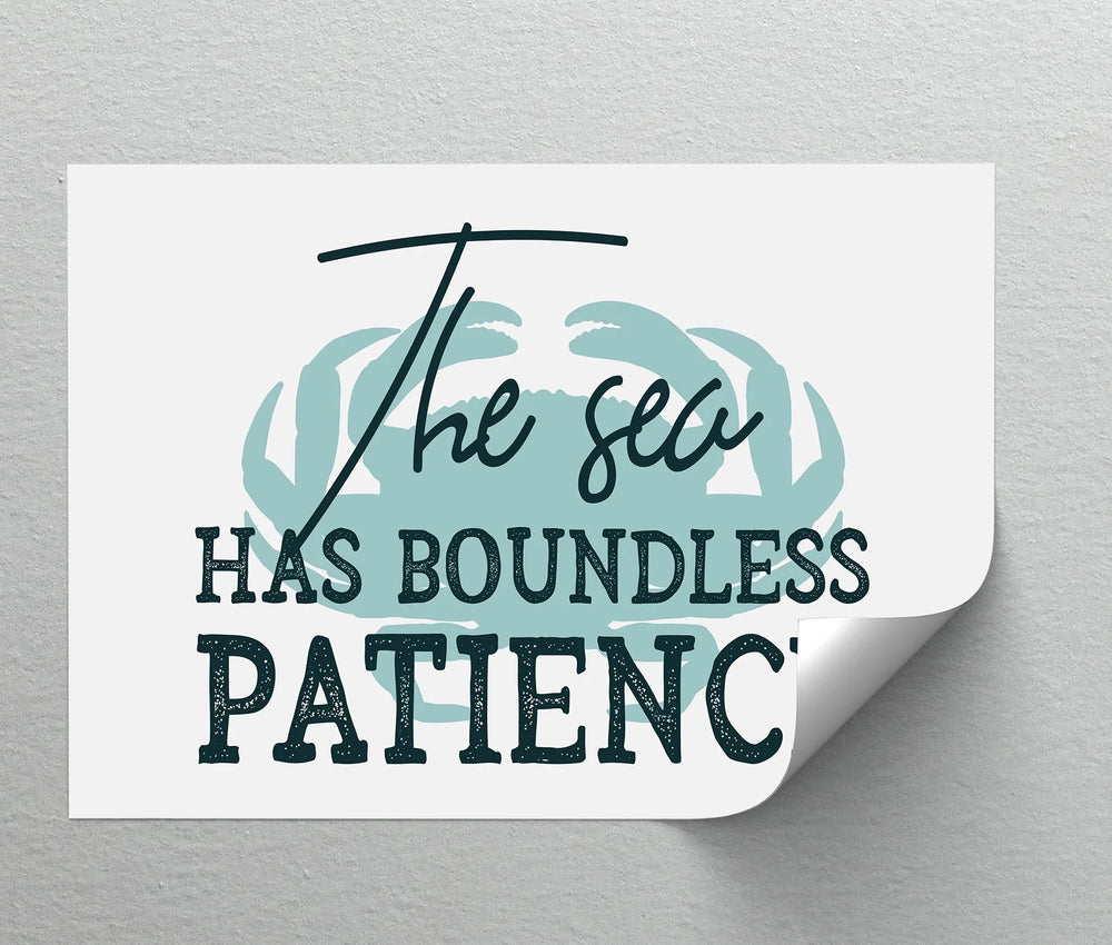 Boundless Patience – Inspirational Ocean Quote Canvas Print - MyPhotoStation