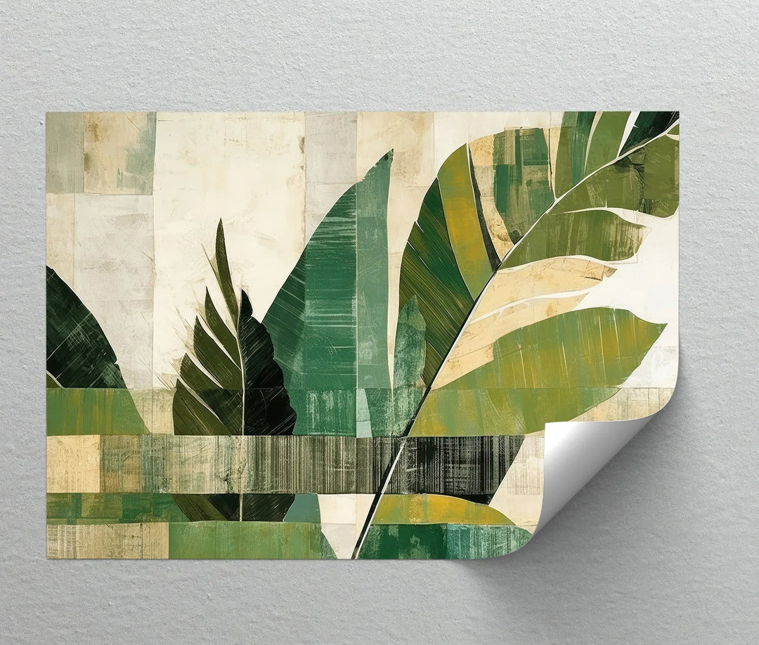 Tropical Geometry – Abstract Banana Leaf Canvas Print - MyPhotoStation