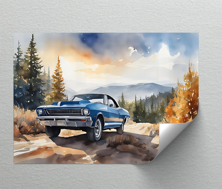 Blue Classic Muscle Car – Car Canvas Print - MyPhotoStation