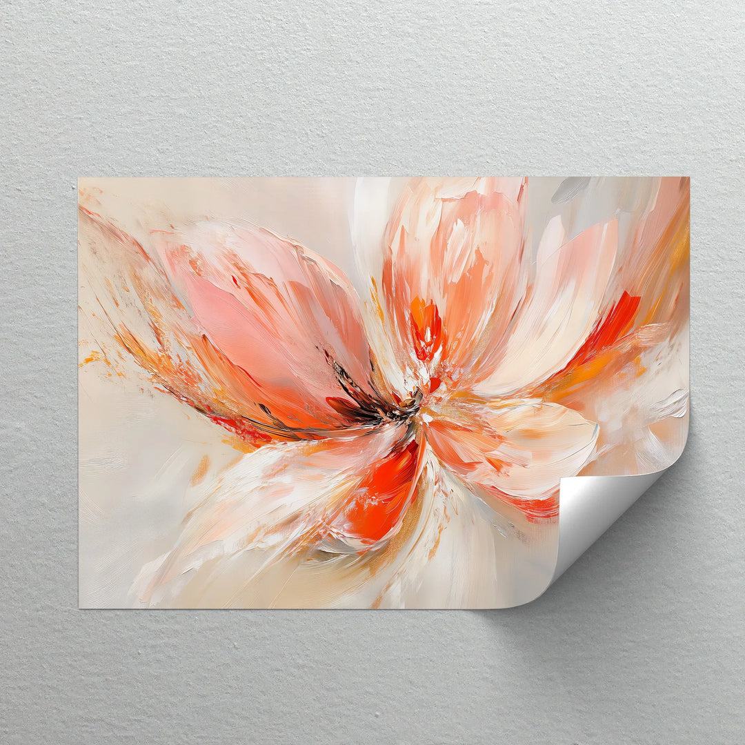 Flame Petals – modern abstract flower painting on canvas.

