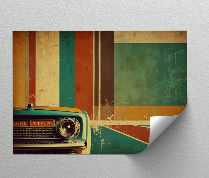 Soul Style Machine – Retro Car & Geometric Canvas Print