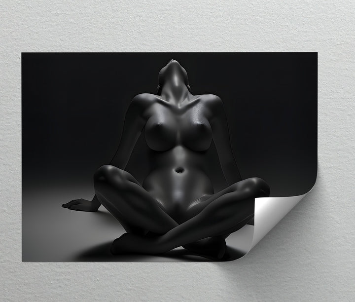 Liquid Obsidian – Erotic Abstract Nude Canvas Wall Art | Canvas Artwork