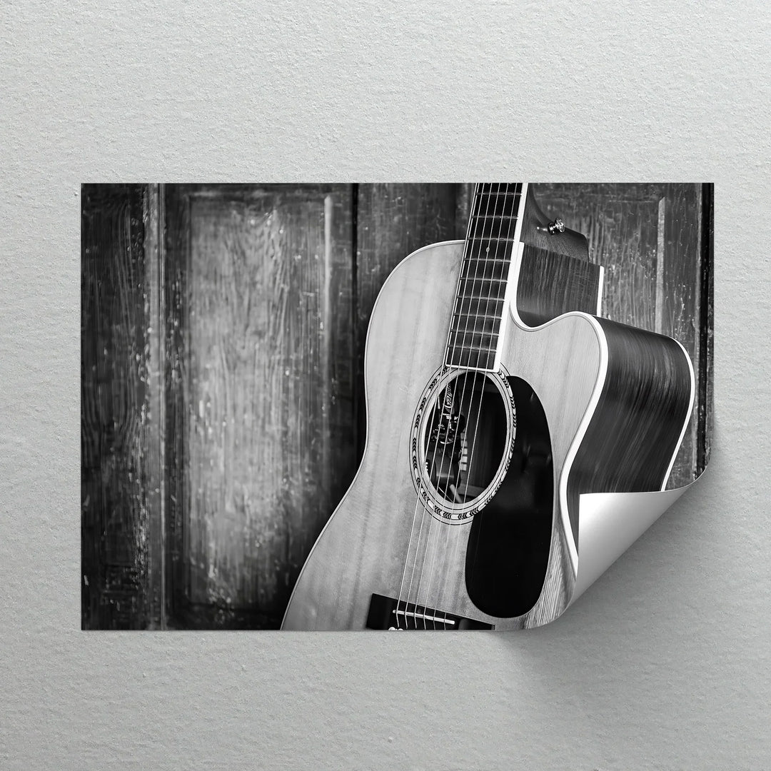 Acoustic Soul – Monochrome Guitar Music Canvas Print - MyPhotoStation