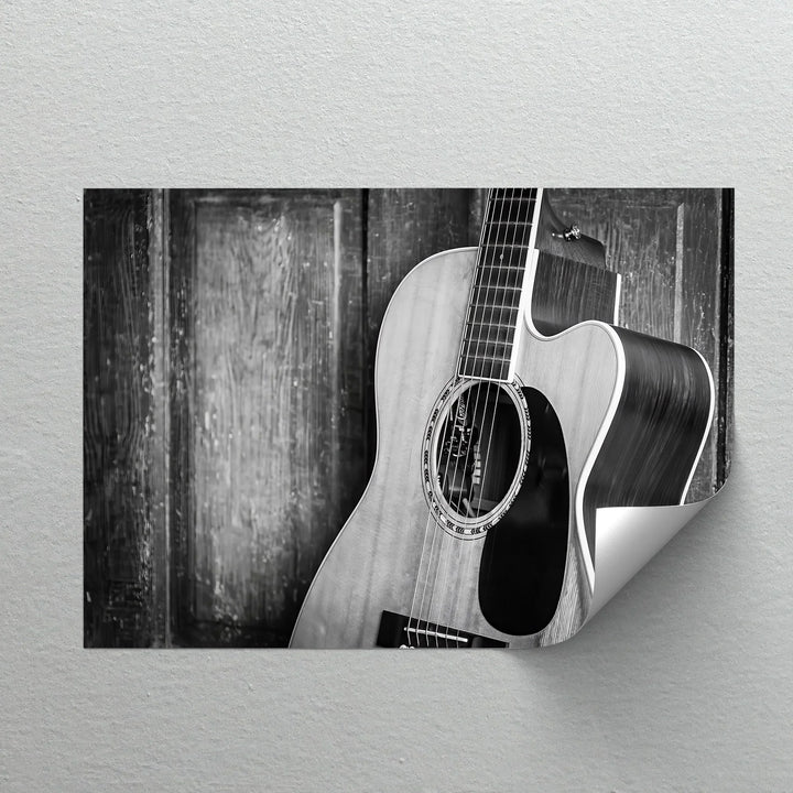 Acoustic Soul – Monochrome Guitar Music Canvas Print - MyPhotoStation
