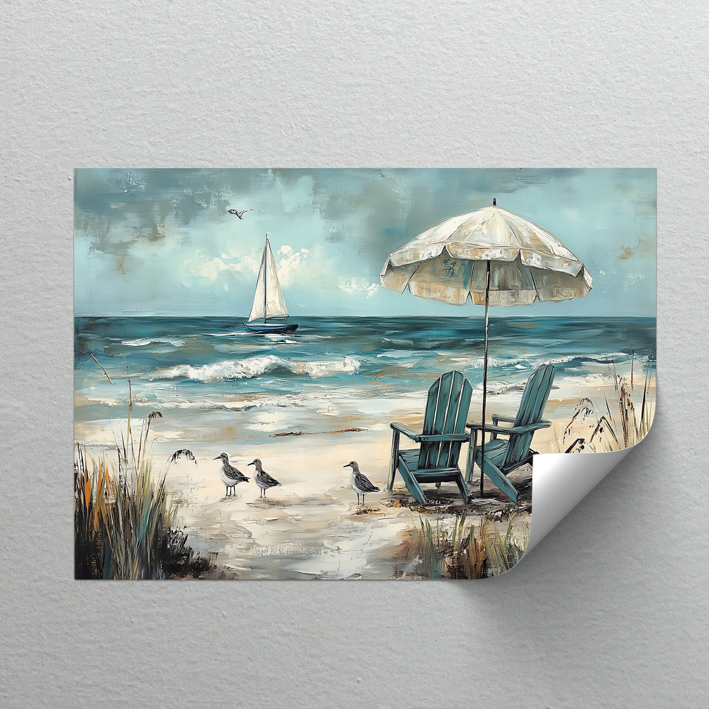 Bring calm to your space with this sailboat canvas painting on framed canvas.

