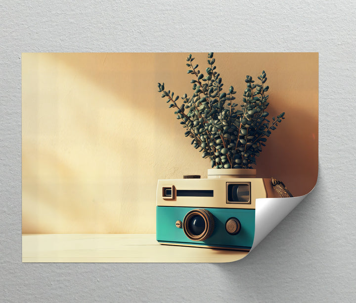 Retro Focus – Vintage Camera Planter Canvas Print