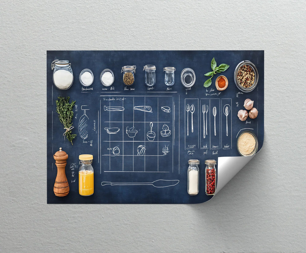 Kitchen Tools & Herbs Chalkboard - Kitchen Canvas Prints - MyPhotoStation