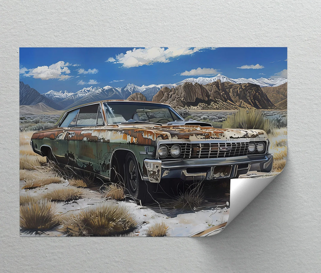 Rusted Chevy in Mountain Wilderness – Car Canvas Print