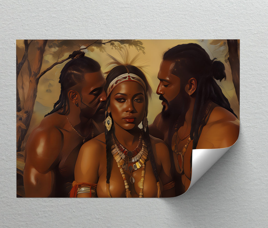 Tribal Seduction – Erotic Tribal Themed Canvas Wall Art | Framed Art