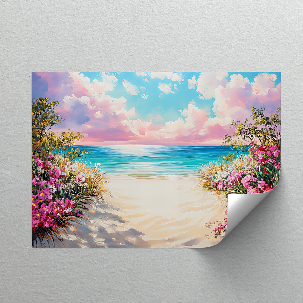 This dreamy coast scene shines as a vivid canvas art or framed canvas.

