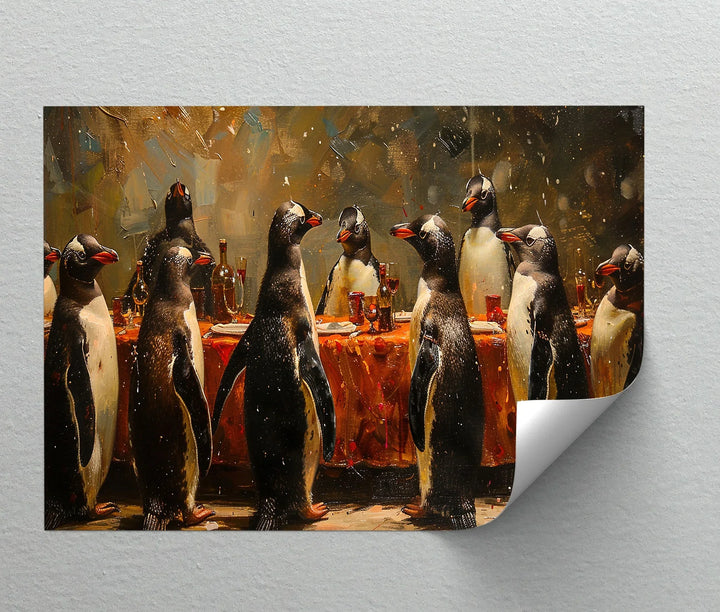Penguin Banquet – Whimsical Animal Canvas Print - MyPhotoStation