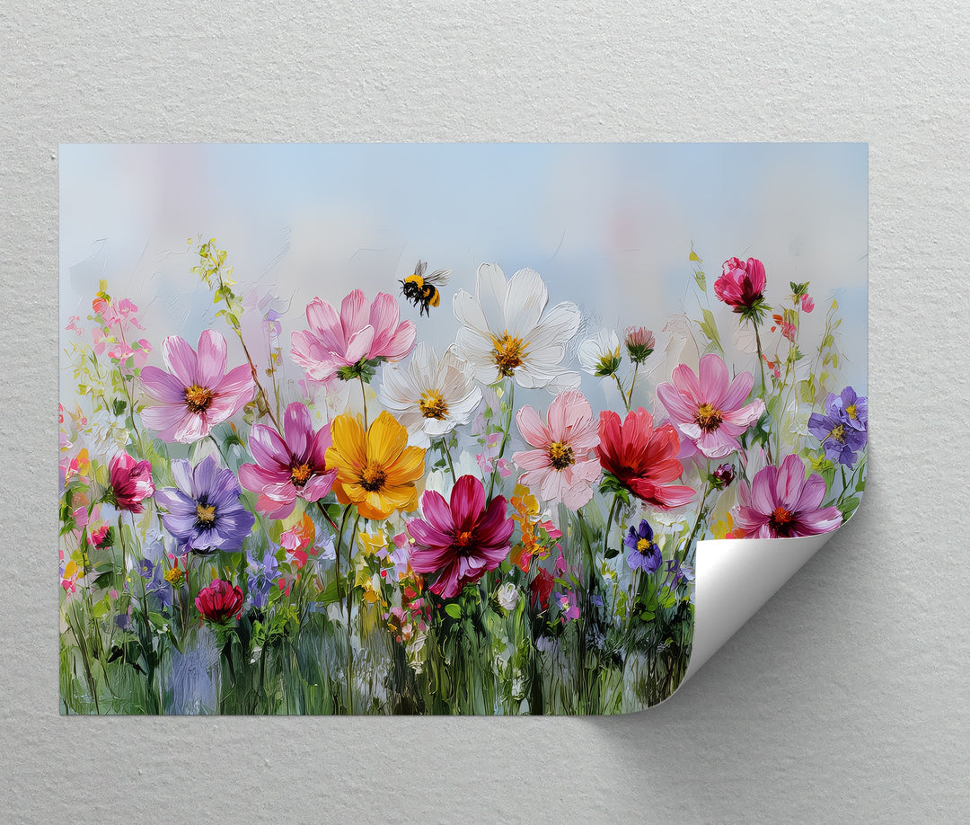 Dancing Blooms – Colorful Wildflower Garden Canvas Print