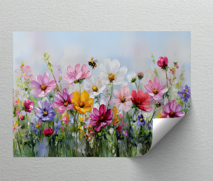 Dancing Blooms – Colorful Wildflower Garden Canvas Print