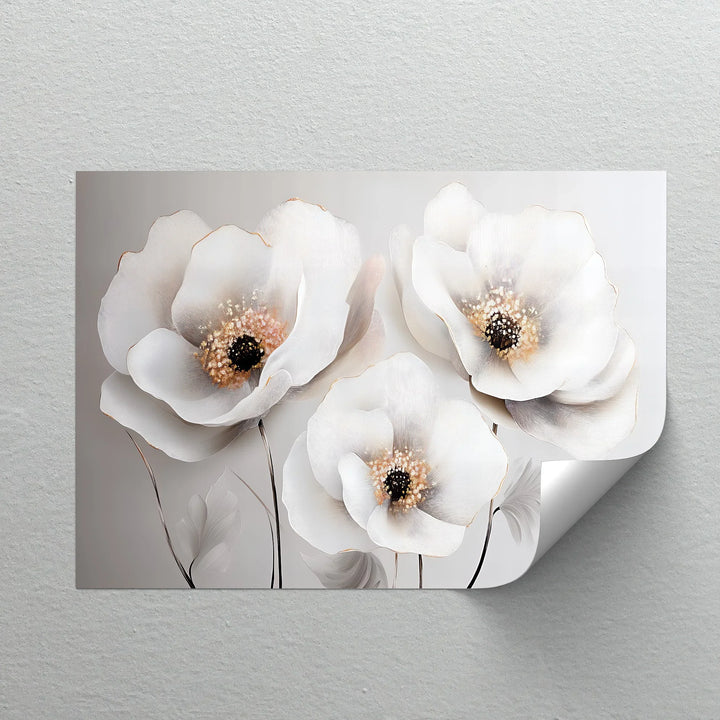 Tranquil Bloom – minimalist flower canvas print in neutral tones.

