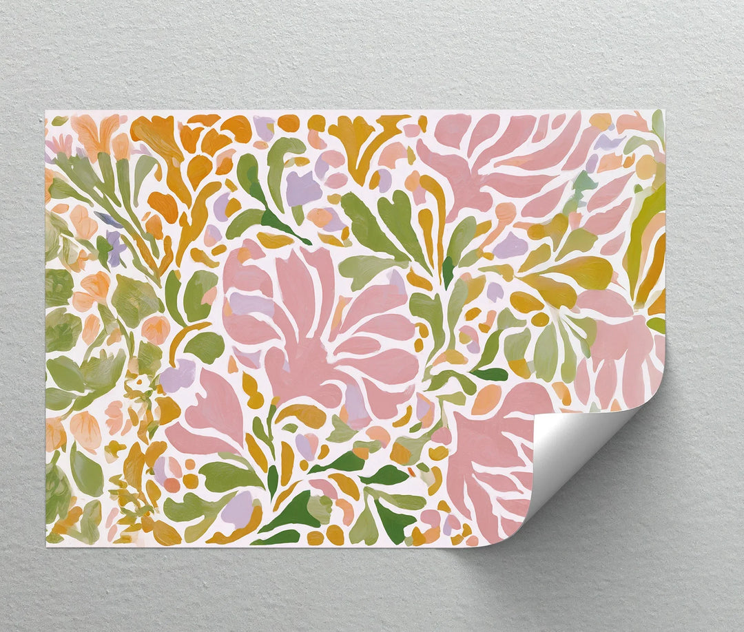 Boho Floral Harmony – Pastel Botanical Pattern Canvas Print - MyPhotoStation