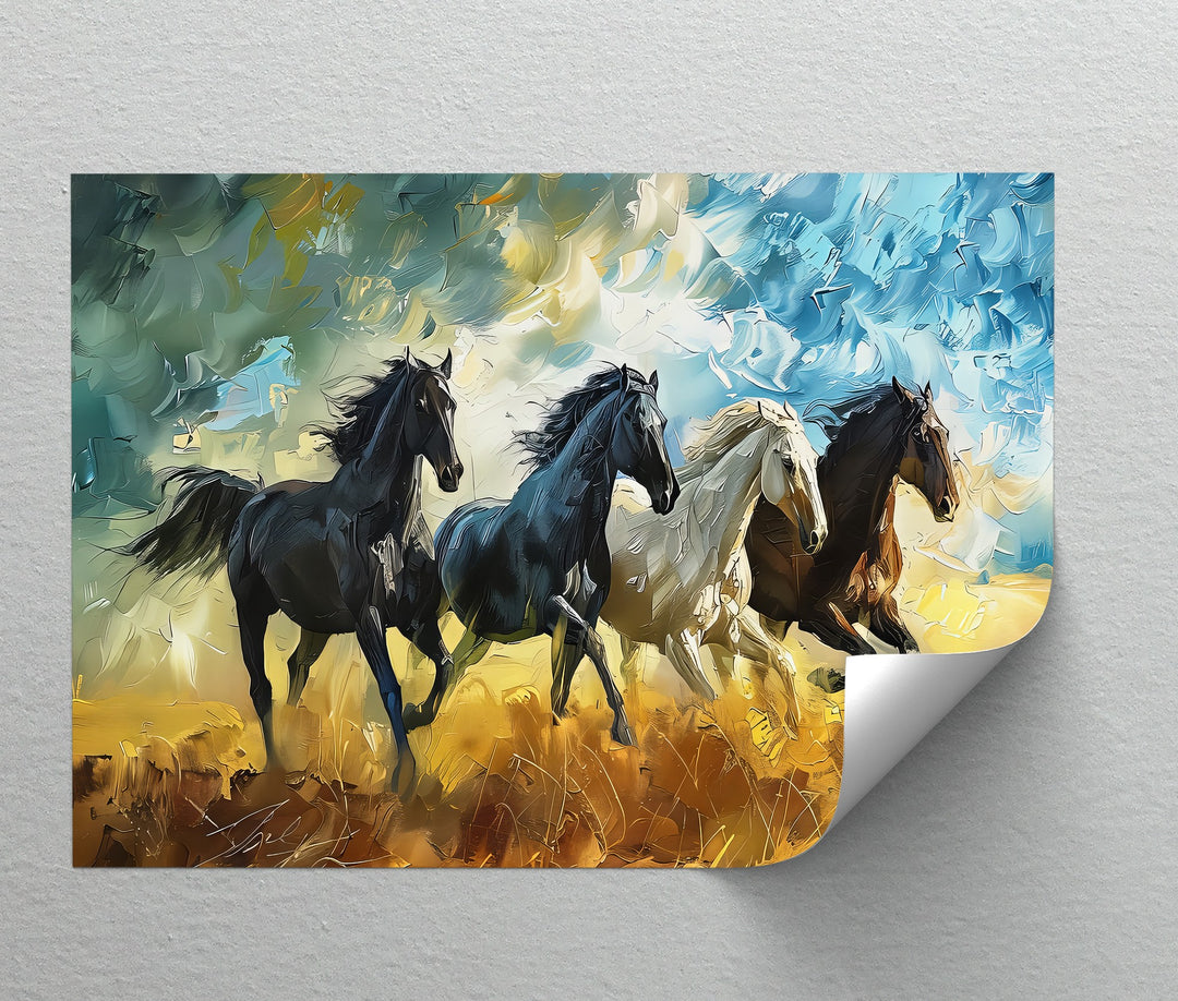 Elemental Gallop – Wild Horses in Motion Canvas Print