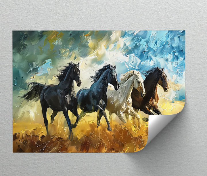 Elemental Gallop – Wild Horses in Motion Canvas Print