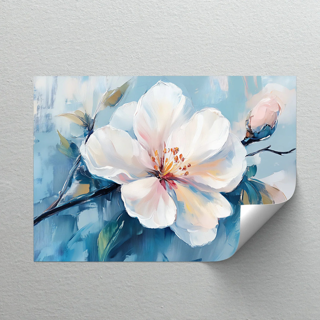 Blossom in Blue Haze – White Petal Flower on Sky Canvas Prints - MyPhotoStation