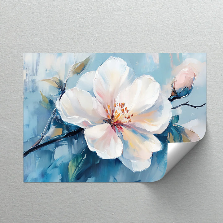 Blossom in Blue Haze – White Petal Flower on Sky Canvas Prints - MyPhotoStation