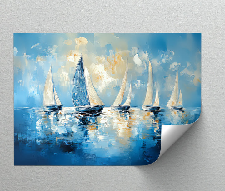 Sailing into Light – Abstract Ocean Regatta Canvas Print