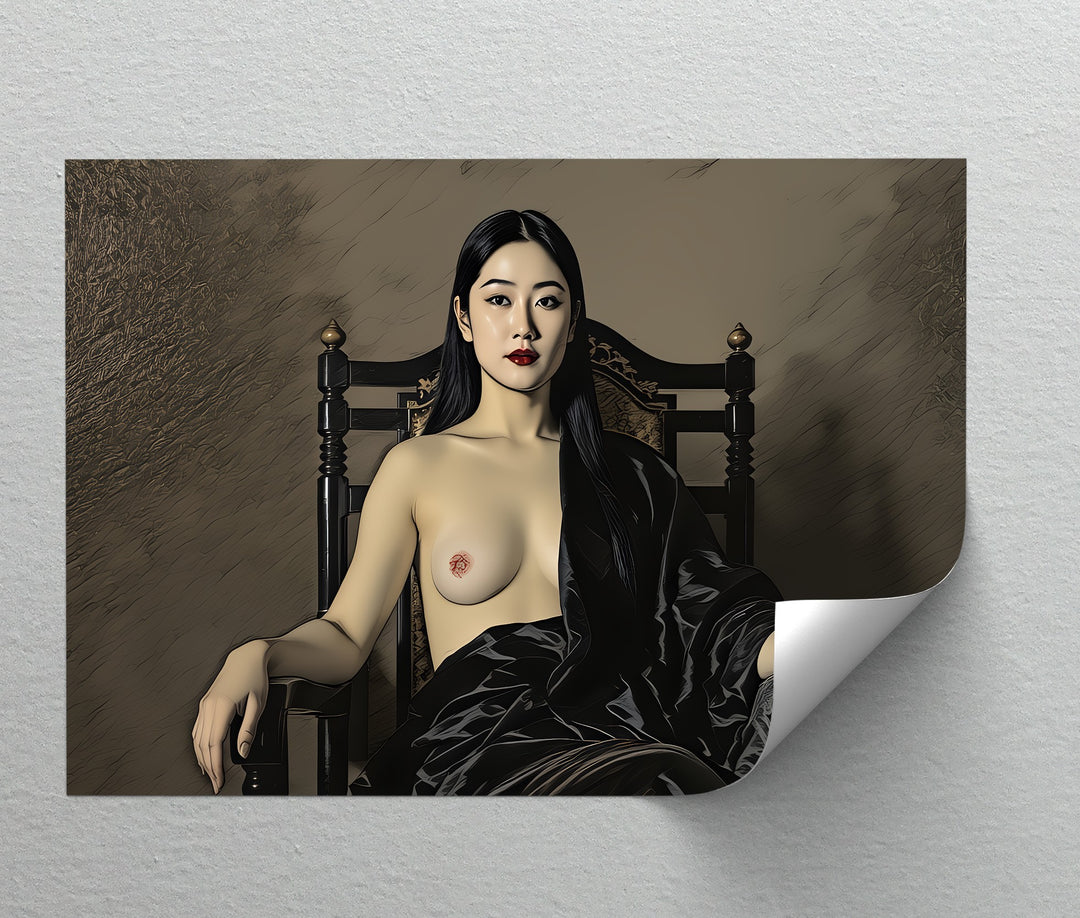 Obsidian Throne – Erotic Queen Canvas Wall Art | Sexy Artwork