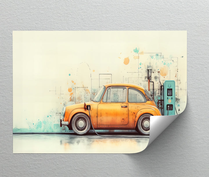 Electric Nostalgia – Car Canvas Print