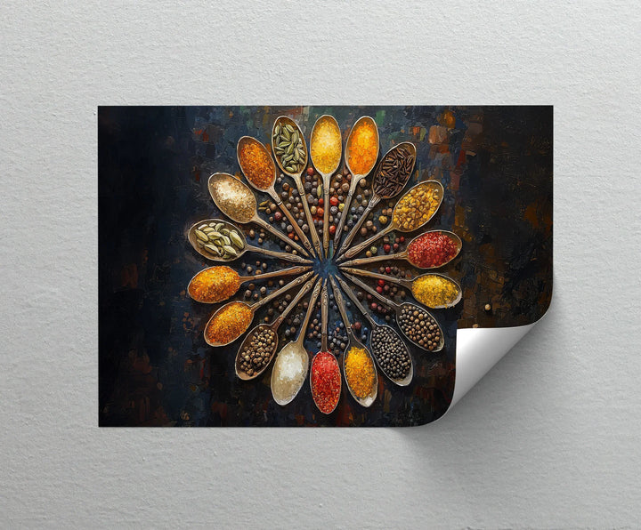Spice Spoon Mandala – Vibrant Culinary Kitchen Canvas Prints - MyPhotoStation