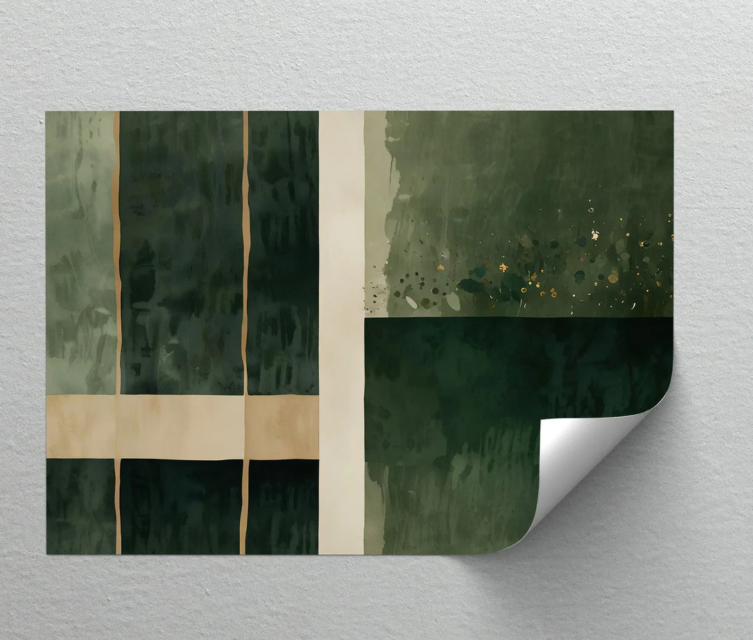 Emerald Structure – Modern Geometric Green Canvas Print - MyPhotoStation