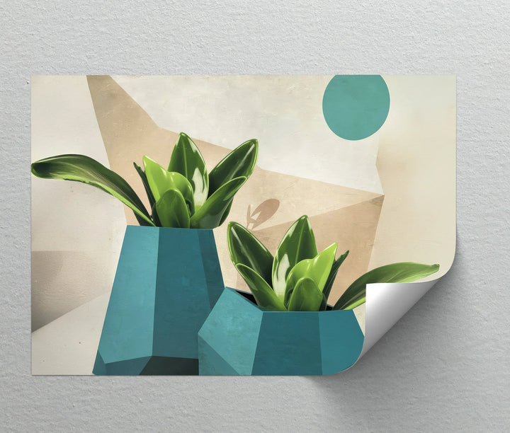 Geometric Serenity – Modern Succulent Plant Canvas Print - MyPhotoStation