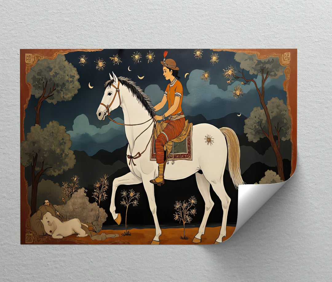 Moonlit Rider – Persian Canvas Print