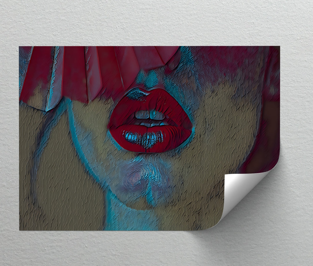 Velvet Silence – Erotic Red Lips Canvas Wall Art | Sexy Artwork