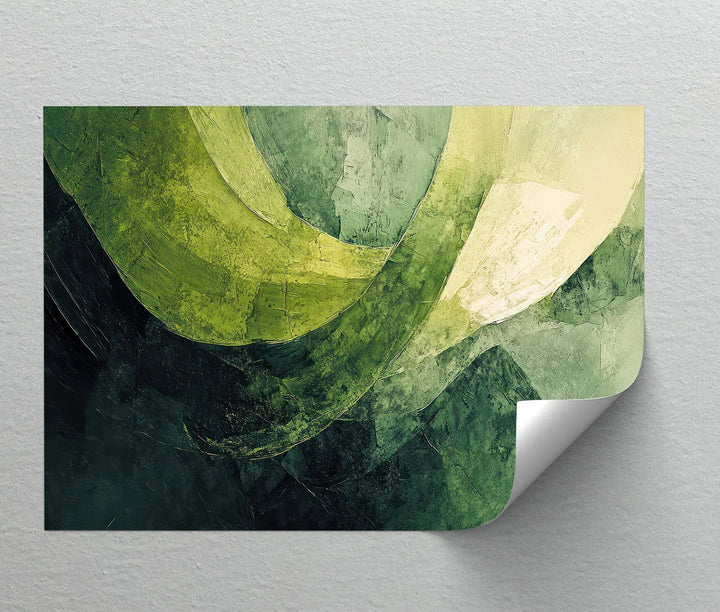 Verdant Sweep – Abstract Green Brushstroke Canvas Print - MyPhotoStation