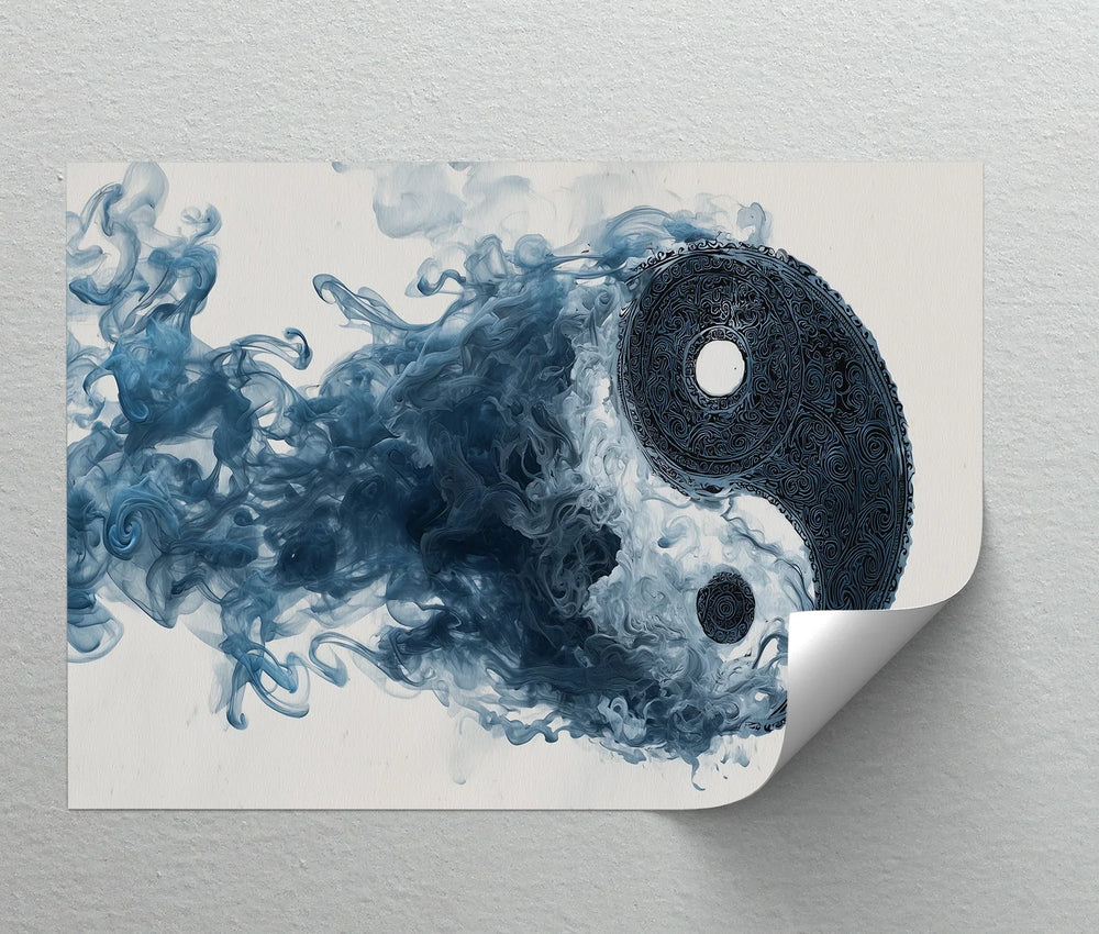 Decorative zen canvas wall art with mystical yin yang design

