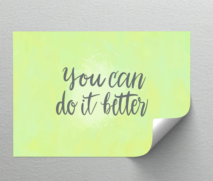 You Can Do It Better – Soft Green Motivational Canvas Print