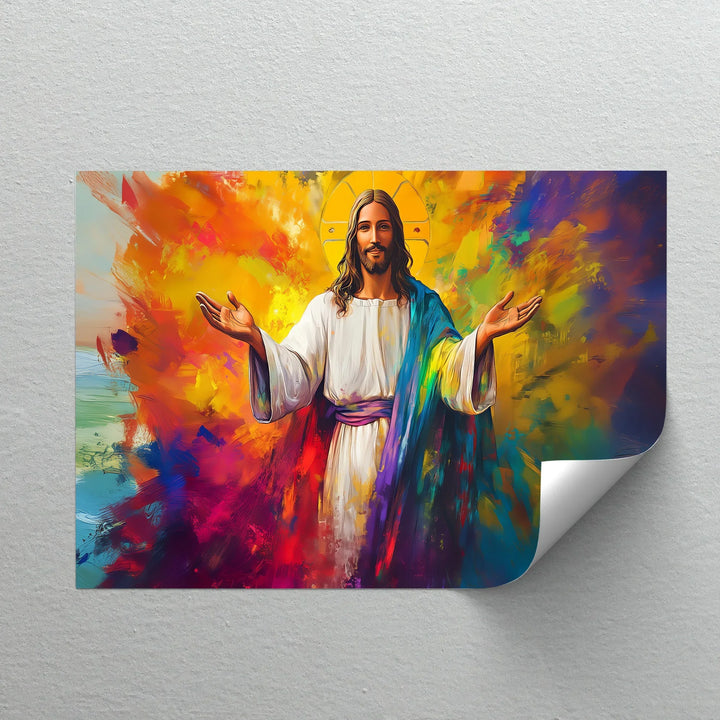 Divine Radiance – Jesus with Outstretched Arms Canvas Art - MyPhotoStation