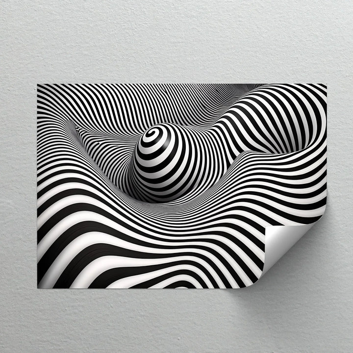 Hypnotic Spiral Wave Illusion – Black & White Canvas Print - MyPhotoStation
