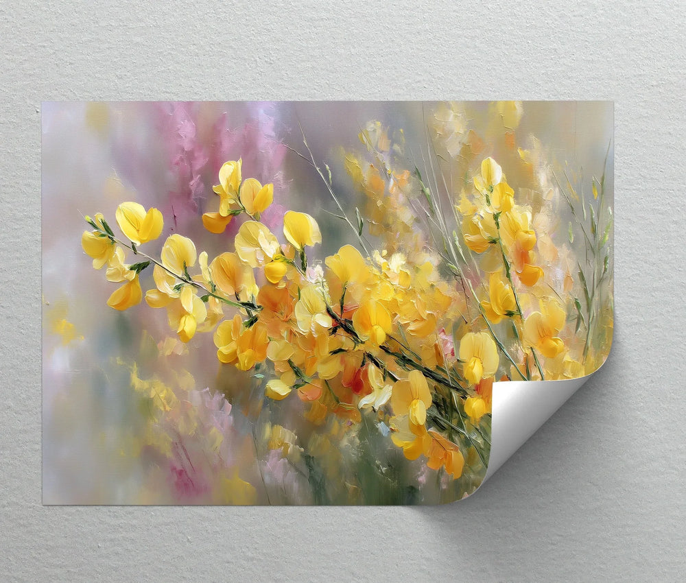 Elegant spring bloom flower painting on canvas for wall decor

