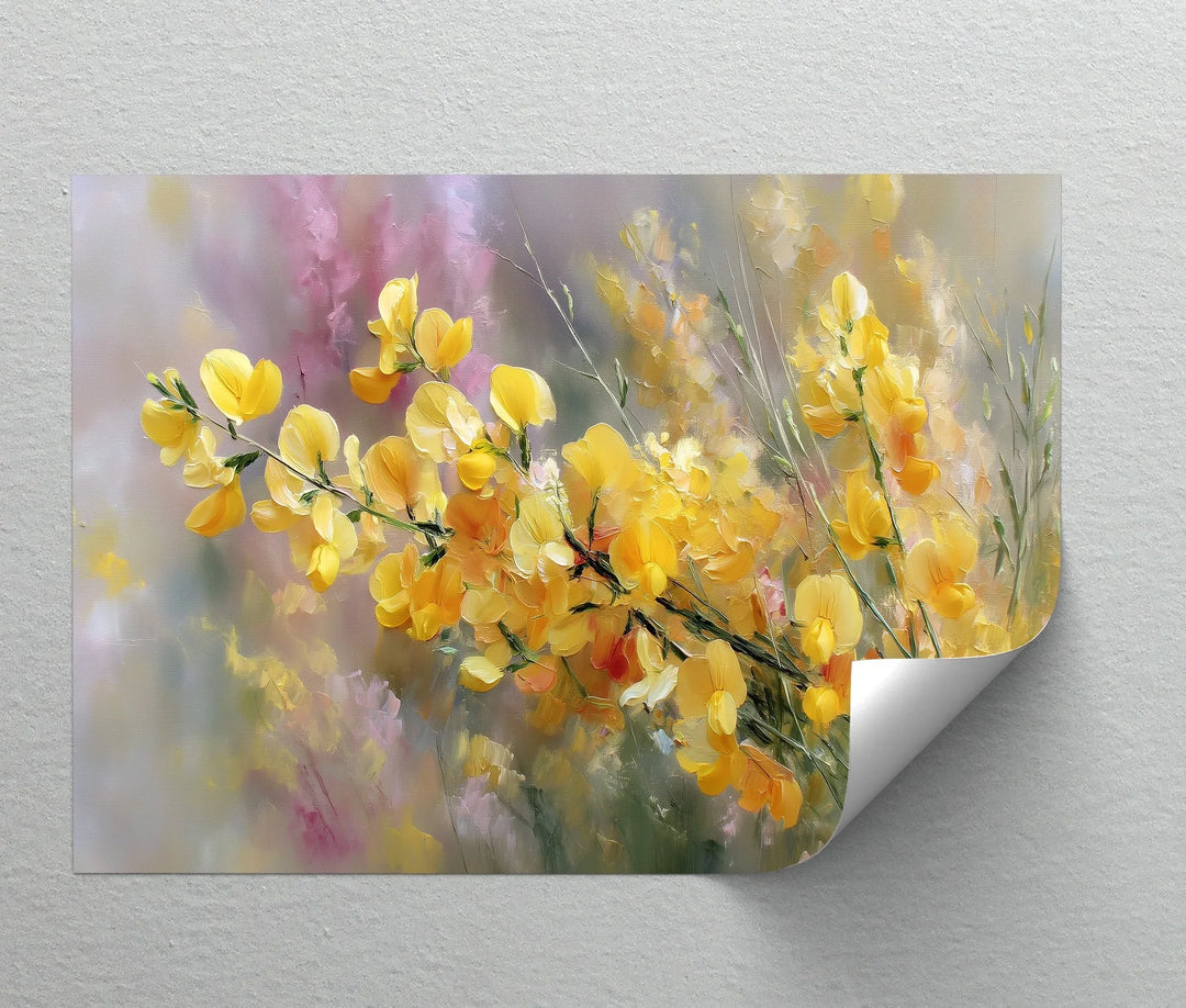 Elegant spring bloom flower painting on canvas for wall decor

