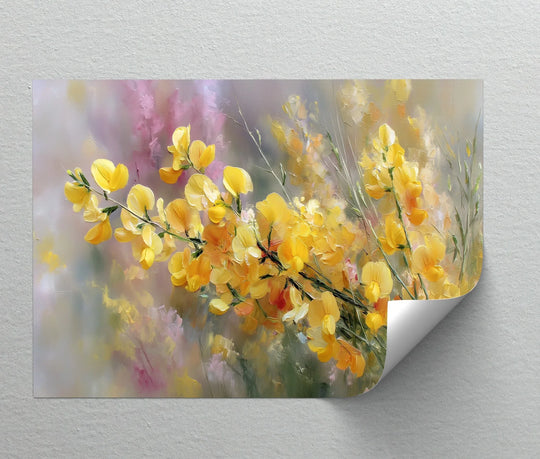 Elegant spring bloom flower painting on canvas for wall decor

