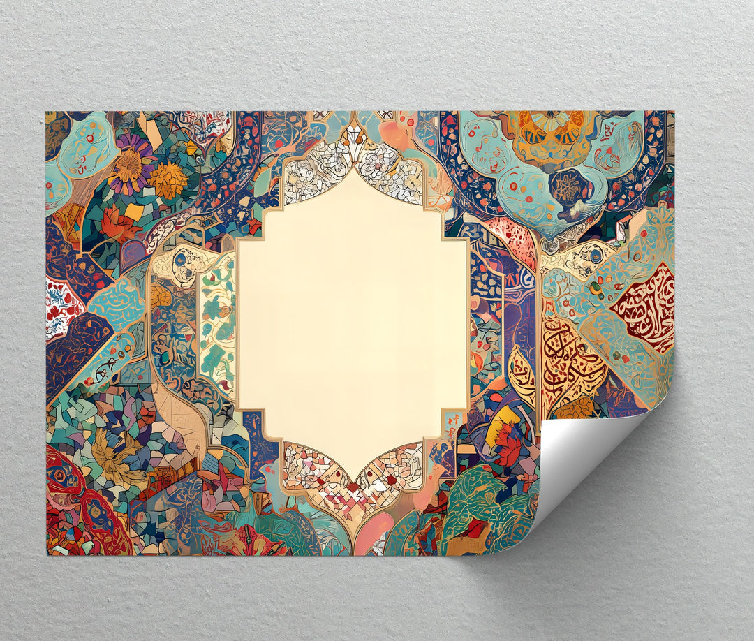 Persian Floral Mosaic Harmony – Persian Canvas Print