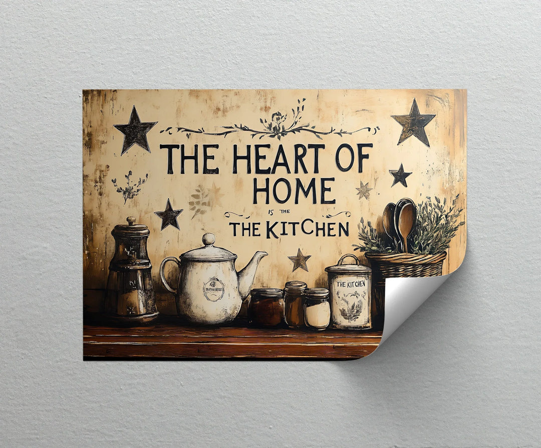 The Heart of Home – Rustic Kitchen Canvas Print - MyPhotoStation