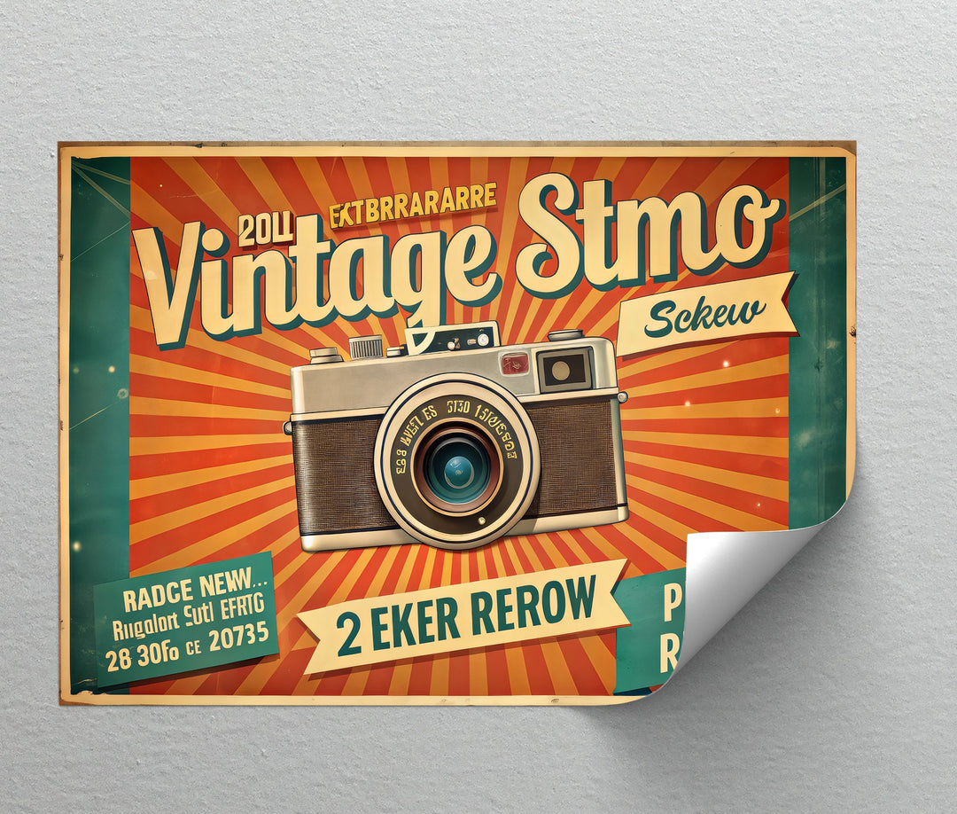 Flashback Pop – Retro Camera Poster Style Canvas Print