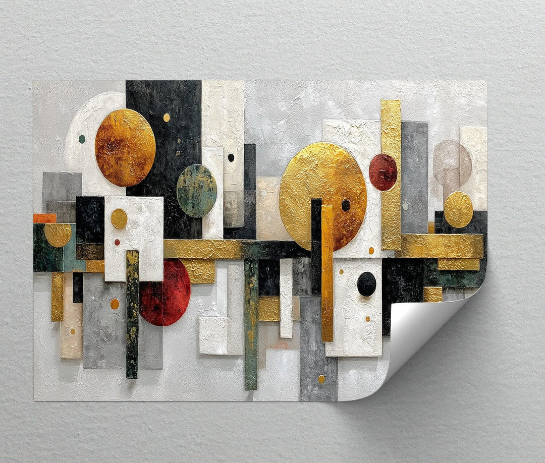 Bold geometric composition canvas art perfect for modern home interiors

