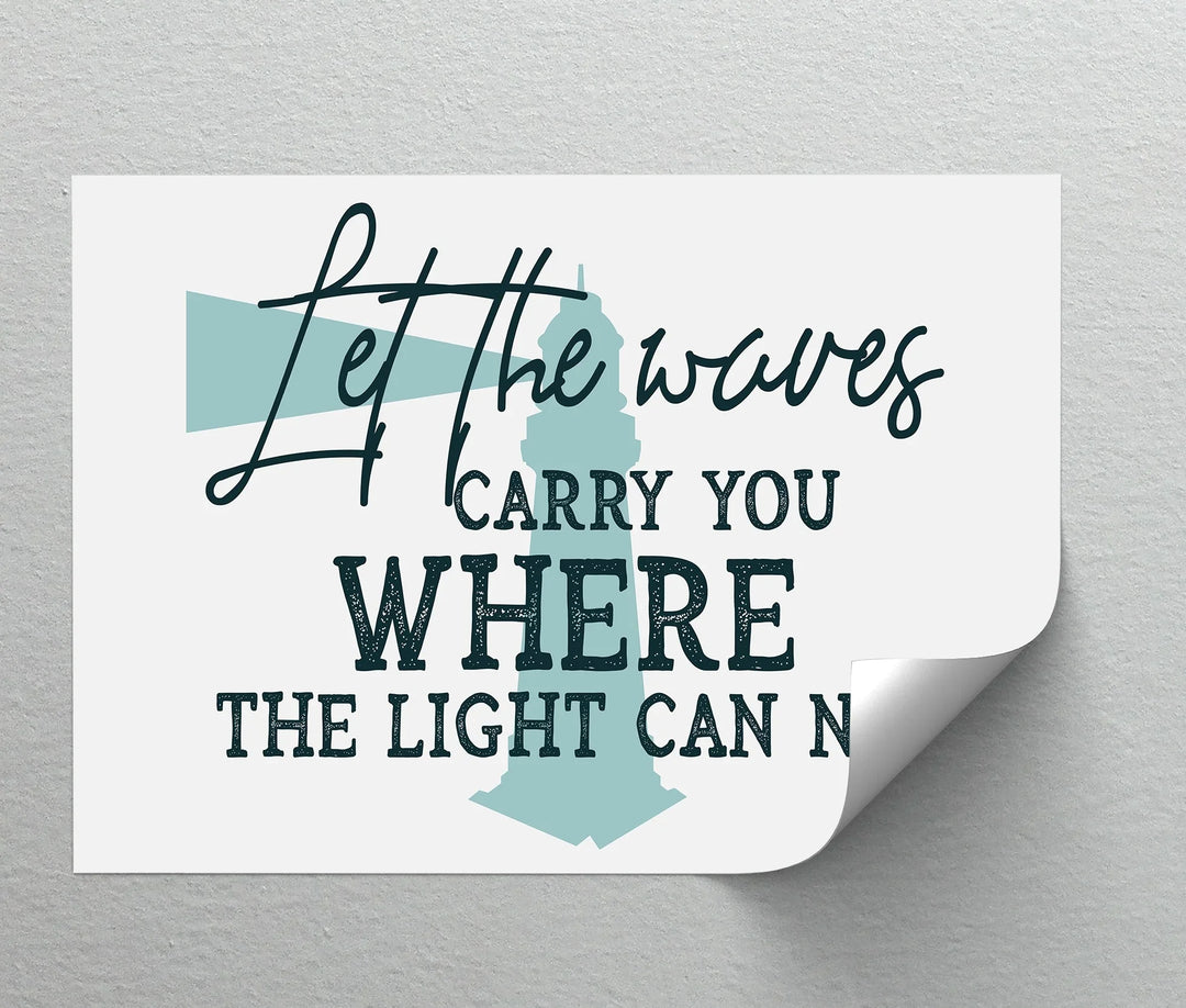 Nautical wall decor with poetic sea-themed text

