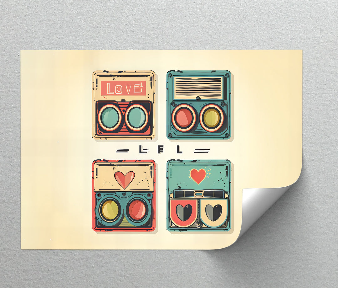 Love Pop Radios – Retro Romance Canvas Print