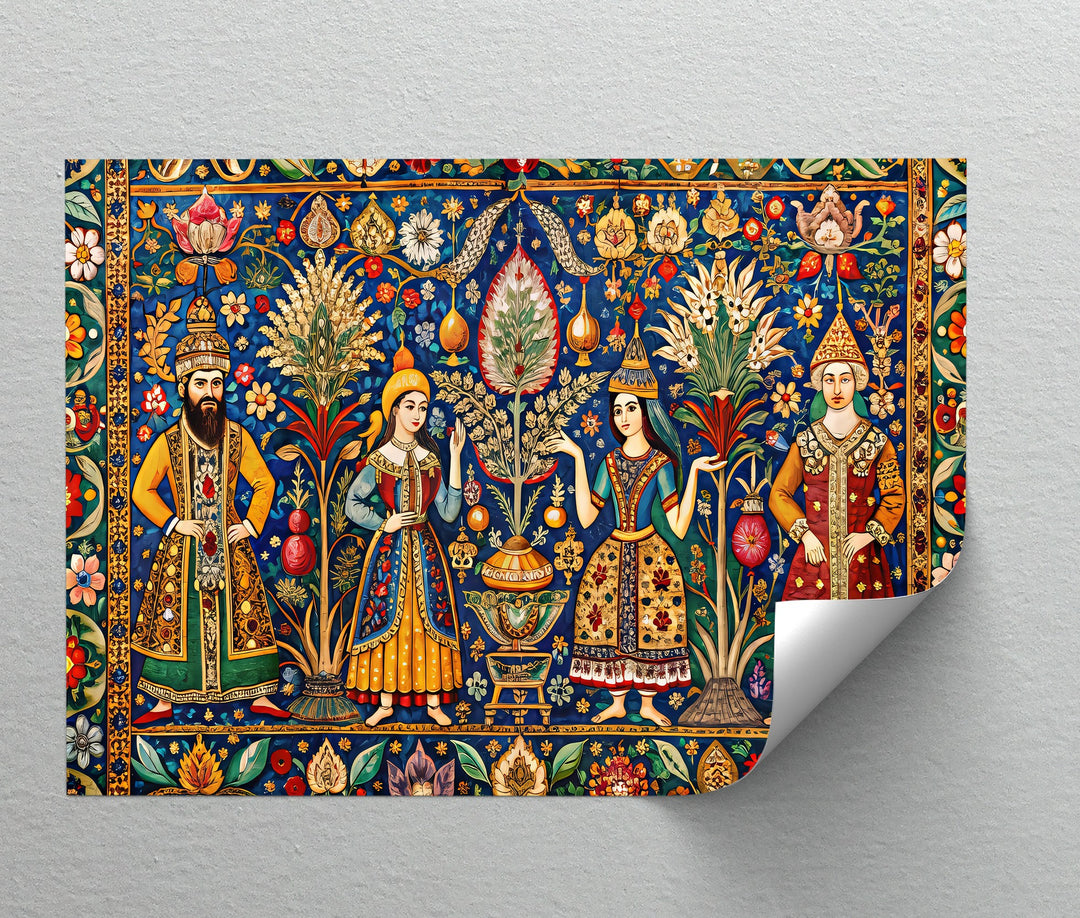 Royal Garden Gathering – Persian Canvas Print