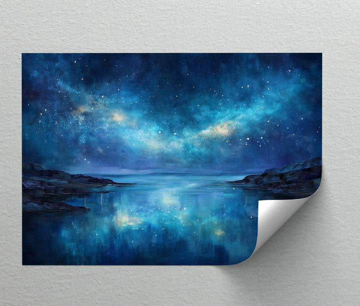 Celestial Coastline – Dreamy Galaxy Sky Reflection Canvas Print - MyPhotoStation
