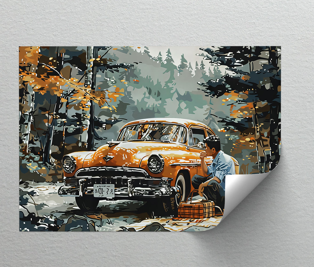 Autumn Reflections – Car Canvas Print